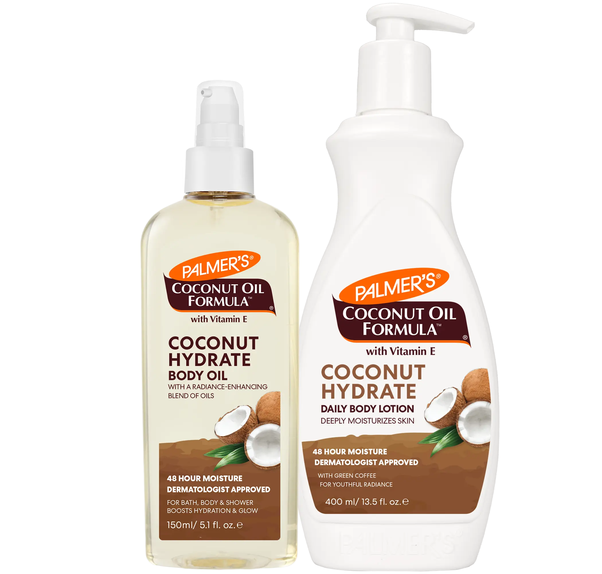 Palmer's Coconut Oil Body Lotion and Body Oil Skin Care Bundle Body Care Moisture  Smooth Radiant Moisturize Hydrating Moisturizer