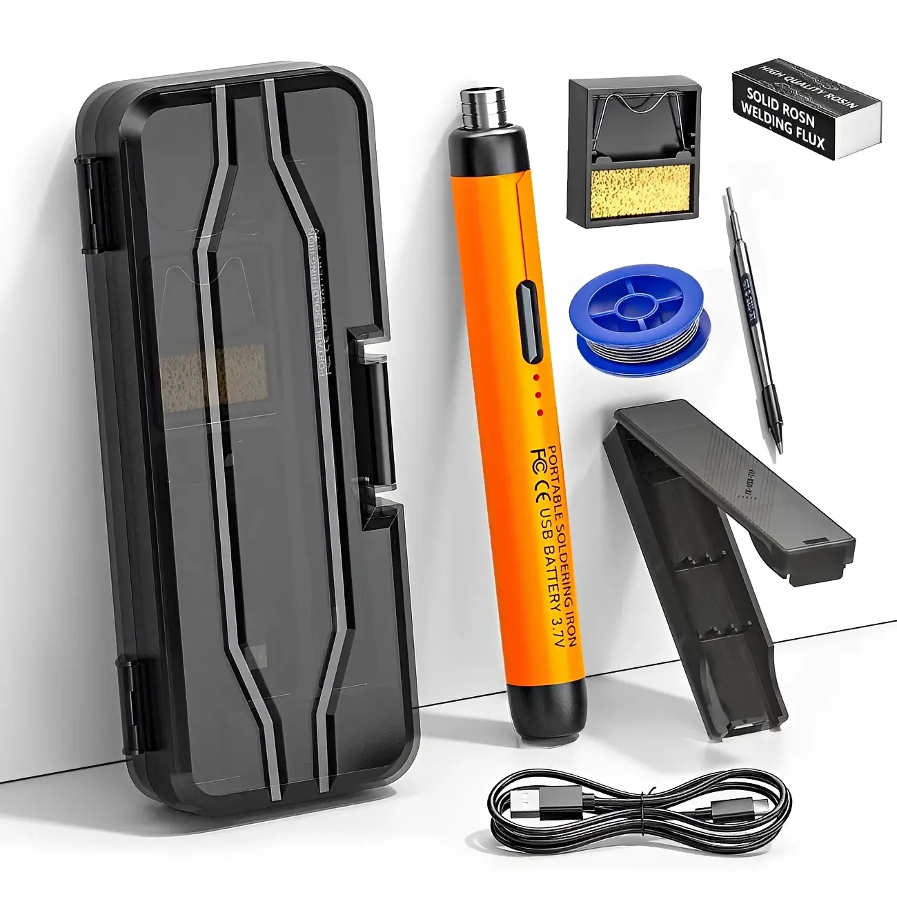 Portable LCD Cordless Soldering Tool - Lightweight Pen Grip, Digital Adjustable Temperature Thermostat, USB Rechargeable, USB Cable Included, Comfortable & Easy to Handle Repair Tool for Home Appliance Repair, DIY Crafts (for DIY Enthusiasts)