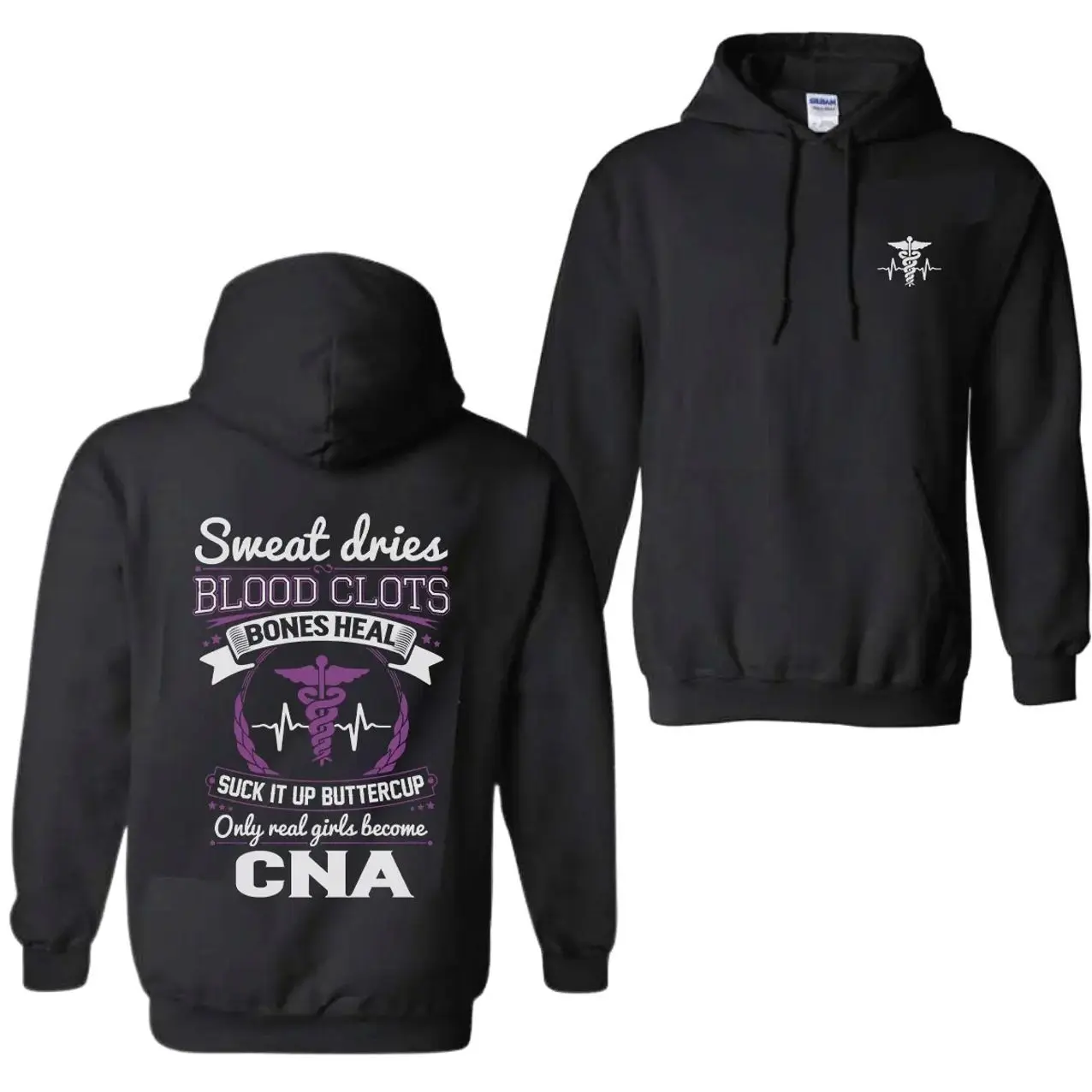 CNA Nurse Hoodie – Medical Humor Graphic Pullover, Certified Nursing Assistant Hoodie, Healthcare Worker Gift, Funny Nurse Hoodie Unisex
