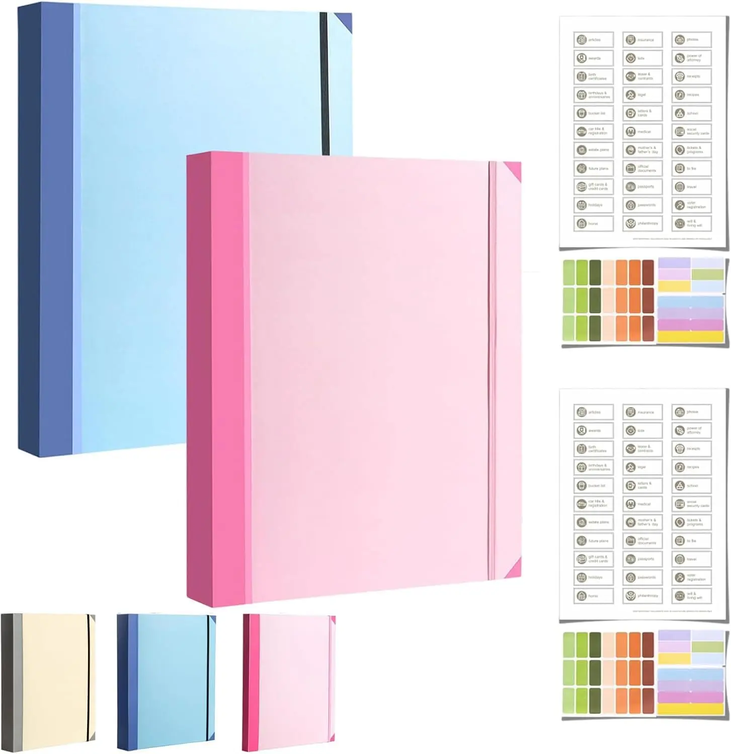 Multi-Pocket Expandable File Organizer Binder - Office Accessories with Label, Expanding Folders, Paper Pockets, Sorting File Storage for Household Important Paperwork, Legal Documents, Banknotes, Paperwork Organizer