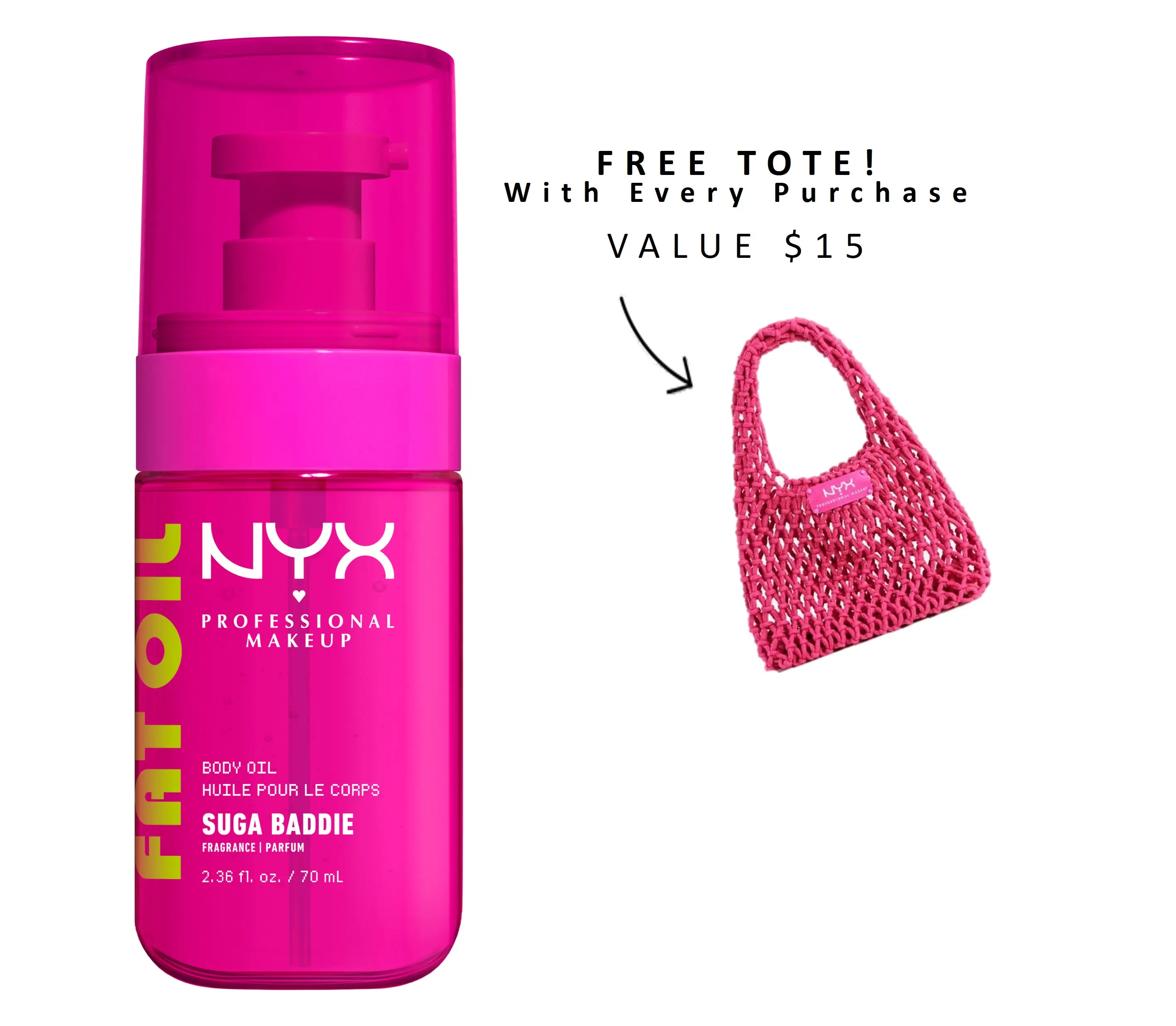 [NEW] Suga Baddie Fat Oil Scented Body Oil, 24H Hydration, 4 Glowy Finishes, NYX Professional Makeup
