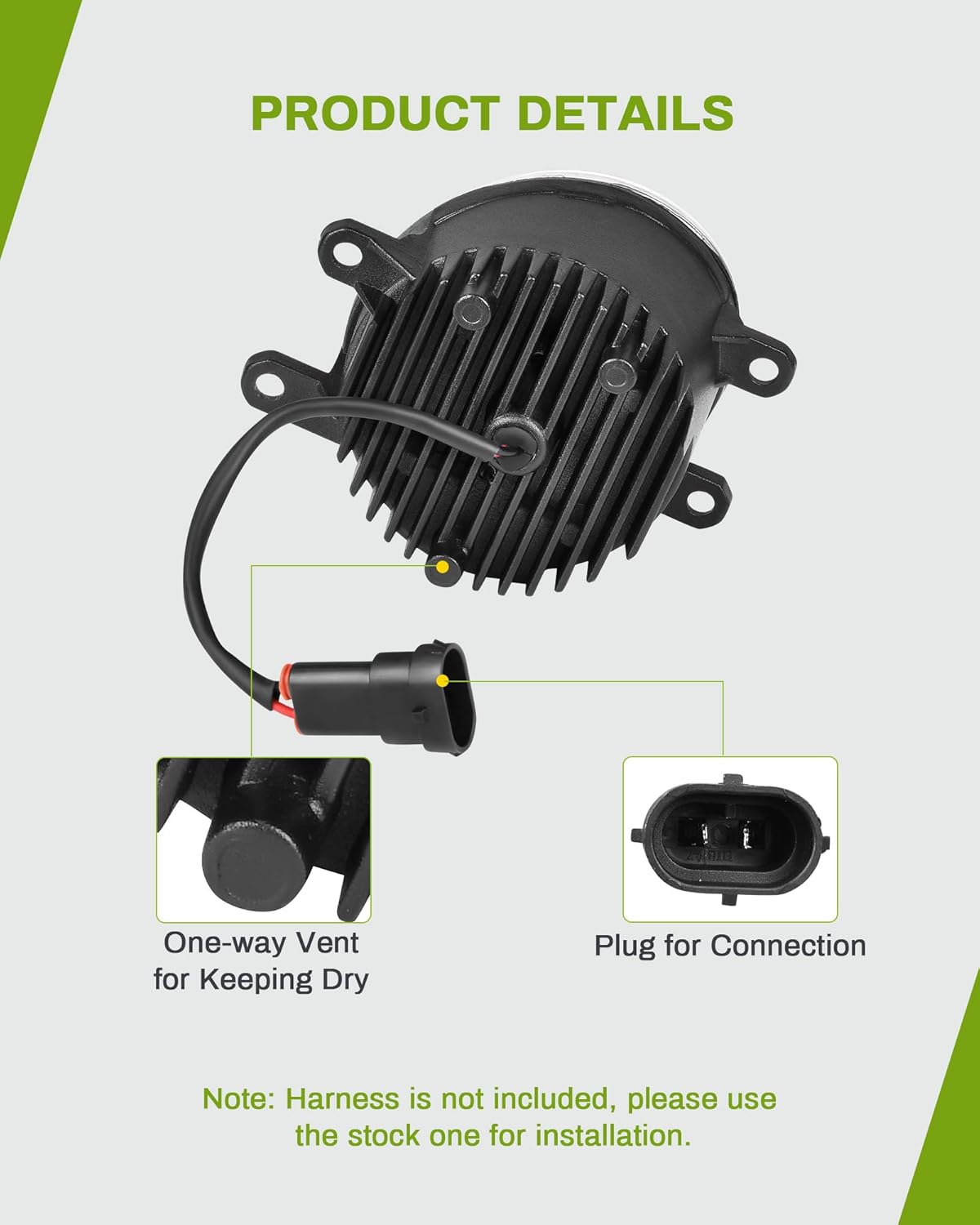 YITAMOTOR LED Fog Lights Compatible with Toyota 2010-2012 Prius /2007-2014 Yaris/2006-2012 RAV4/2009-2014 Venza/2007-2008 Solara/2009-2012 Matrix/2011-2014 Sienna Automotive Car Accessories