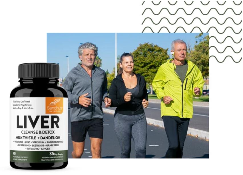 【Sandhus】Liver Cleanse & Detox Supports, 11 Ingredient Blend Milk Thistle, Dandelion, Turmeric, Ginger Extract, Vitamin E, Grape Seed Supplement