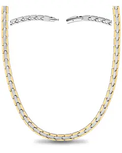 MagnetRX Powerful Silver & Gold Titanium Magnetic Necklace For Men & Women