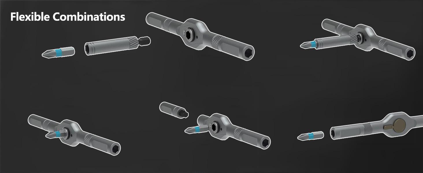 SEESE Ratchet Magetic Screwdriver Set: S2 Steel Precision Screwdriver Set - Removable Self Assembly Screwdriver Kit for Furniture Assembly and Repair - Gift for DIYer