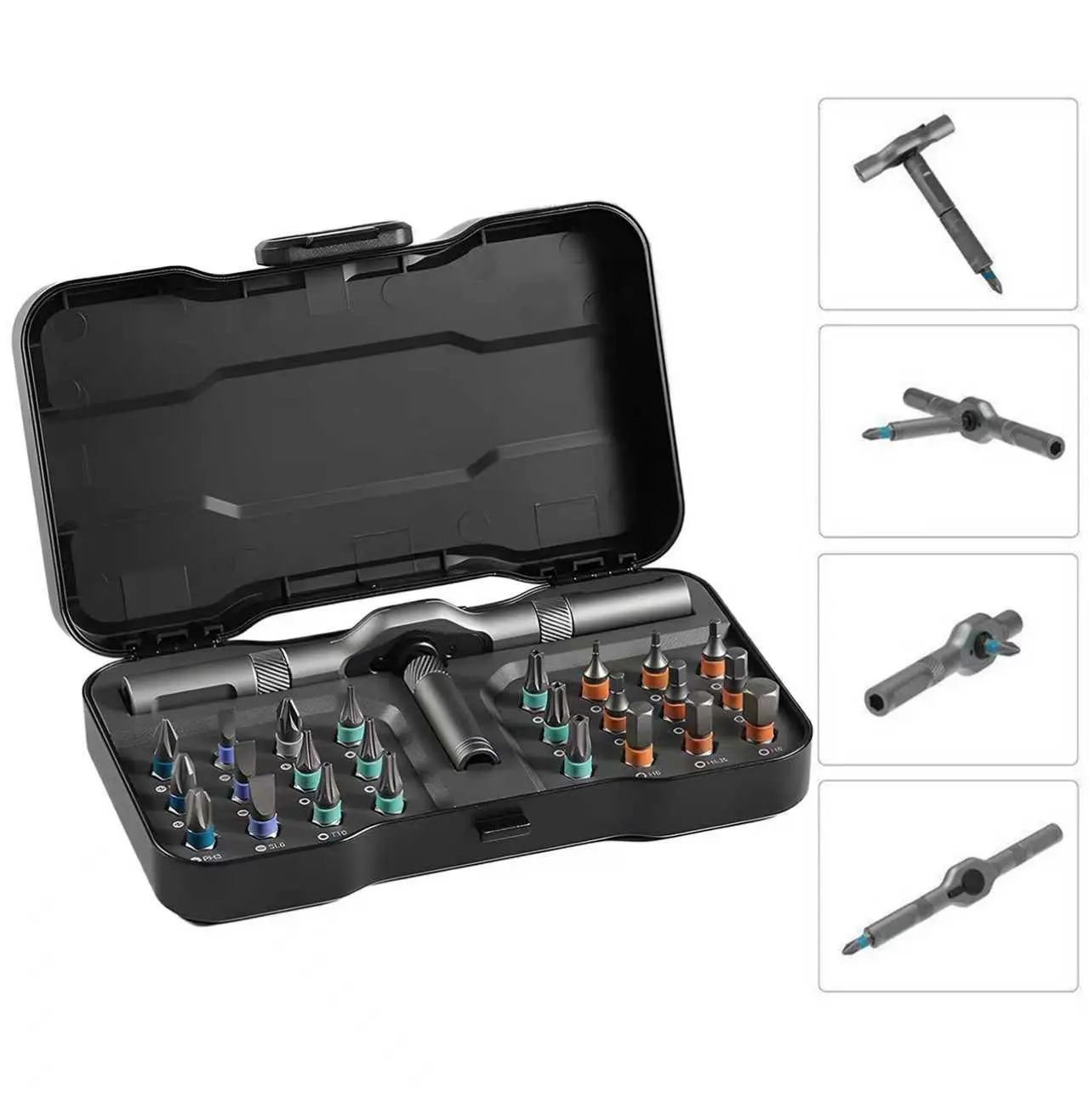 SEESE 24-in-1 Magnetic Precision Screwdriver Set , Precision Ratchet Screwdriver with Quick-Release Handle, Versatile Tool for All Your Repair Needs,Holiday gifts