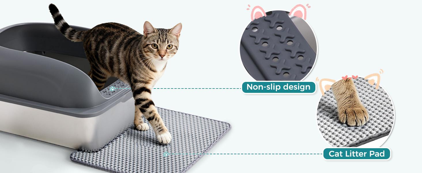 【Upgrade】Large Foldable Enclosed Cat Litter Box with Lid Drawer Easy to Clean Semi-Enclosed Design for Privacy and Odor Control