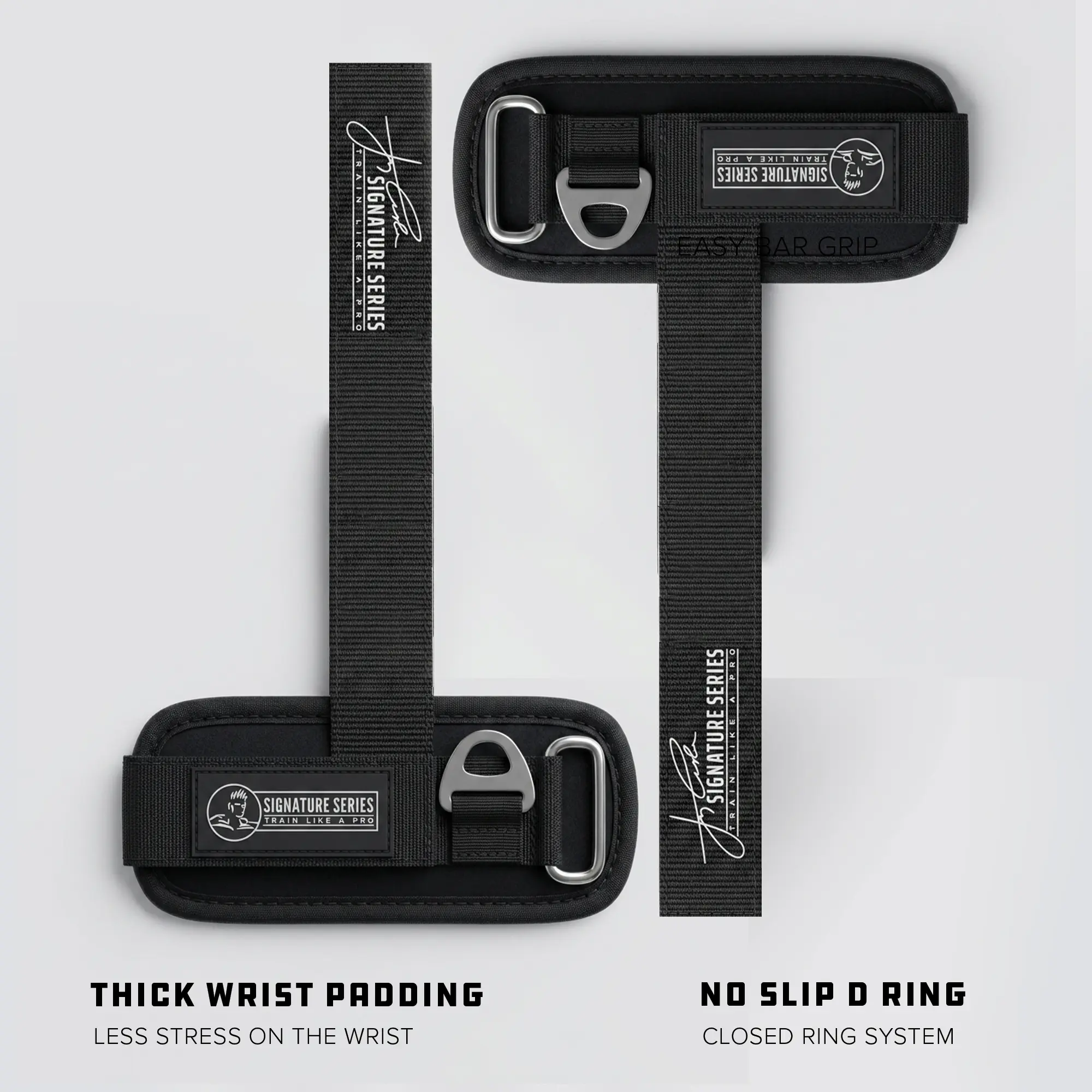 Jay Cutler Signature Series Lifting D Rings Straps - Maximum Support, No Slip D-Ring, Thick Strap for Superior Grip, Durable & Reliable Design with extra think padding on the cuff