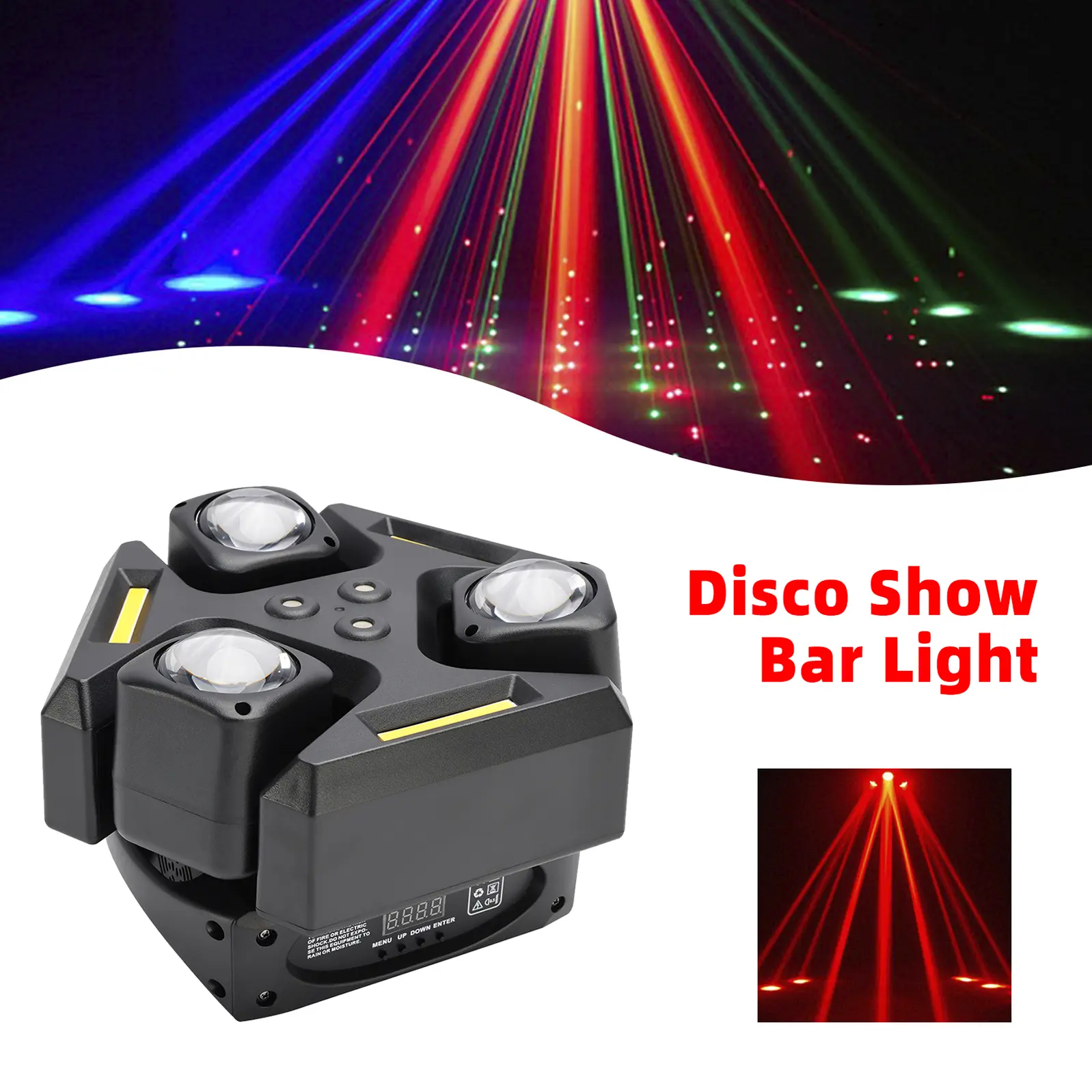 Areyourshop 150W Power RGBW Rotating Laser Moving Head Light, Club Lights, Disco Style Bright Novelty Lighting for DJ Stage, Bar Use, Disco Style Novelty Lighting