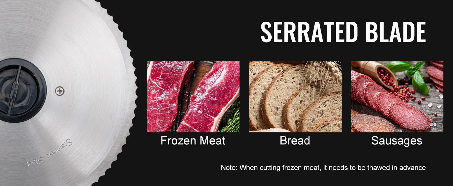 VEVOR Meat Slicer, TikTokShopBlackFriday, 200W Electric Deli Slicer, with Two 7.5" Stainless Steel Removable Blade, 0-15mm Adjustable Thickness for Home Use, Food Slicer Machine for Meat Cheese Bread