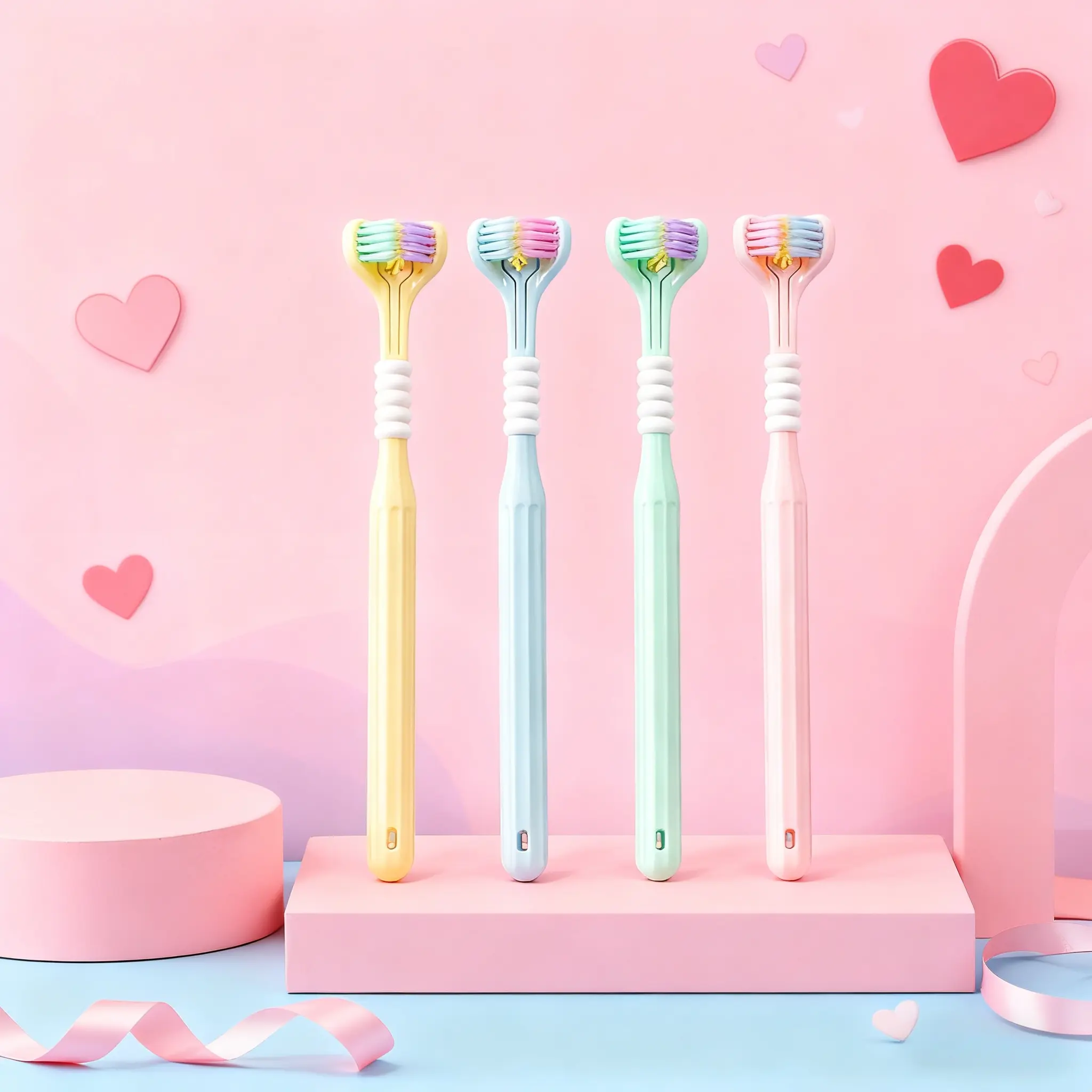 Couple Toothbrush Tongue Scraper Set, Oral Hygiene Kit, Fresh Breath Oral Care, Gentle Design, Multiple Color Bristles, Effective Cleaning for Adults, Tongue Cleaner, Tongue Scraping Tool, Oral Care Supplies, Mouth Care