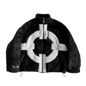 Kuma Sherpa Jacket Inspried One Piece Anime PX-0 Fitted Long Sleeve Winter Seasons Soft Fleece with Unique Paw Print Design for Cozy Wear