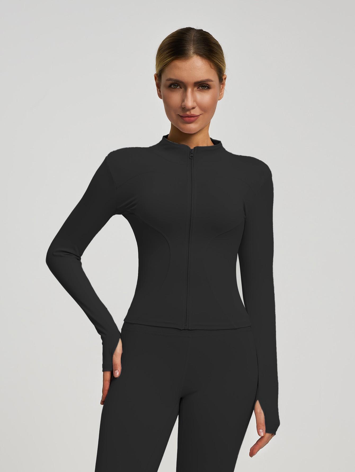 New Women's Yoga Sport Breathable Jacket, Leisure Comfort Quick-Drying Long-Sleeve Jacket with Zipper and Slim Fit Pants, Suitable for Yoga, Gym Training, Running and Daily Wear, Available in Multiple Colors