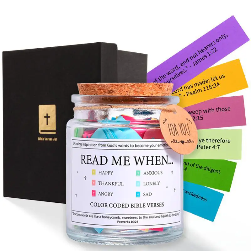 Bible Verse Jar-Glass Bible Jar with 90 Scripture Prayer Cards for Daily Strength&Inspiration,Church Baptisms Inspirational Christian Gifts for Women,Father's Day Gift,Family Faith,Easter,Christmas,Birthday&Graduation Gifts-Prayer and Hope Jar