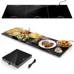 FEPPO 2026 Electric Warming Tray (Extra Long 47”x15”) with Independent Temp & Timer Control, Food Warmers for Parties Buffet with 10 Temp Settings and Timer for Parties Buffet, Gatherings