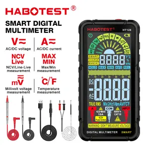 HABOTEST HT128 Counting Smart Multimeter Touchscreen Digital Tester Auto Range TRMS AC/DC Current NCV Voltage Ohm Resistance Counter Capacitance Temperature