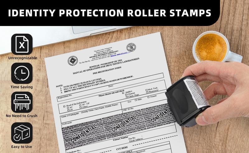 Privacy Protection Security Roller Stamp 2-Pack Address & Billing Info Blocker 100m Long-Lasting Roll for Home Office Mailing Essentials Privacy Protection Security Roller Stamp 2-Pack Address & Billing Info Blocker 100m Long-Lasting Roll for Home Office Mailing Essentials