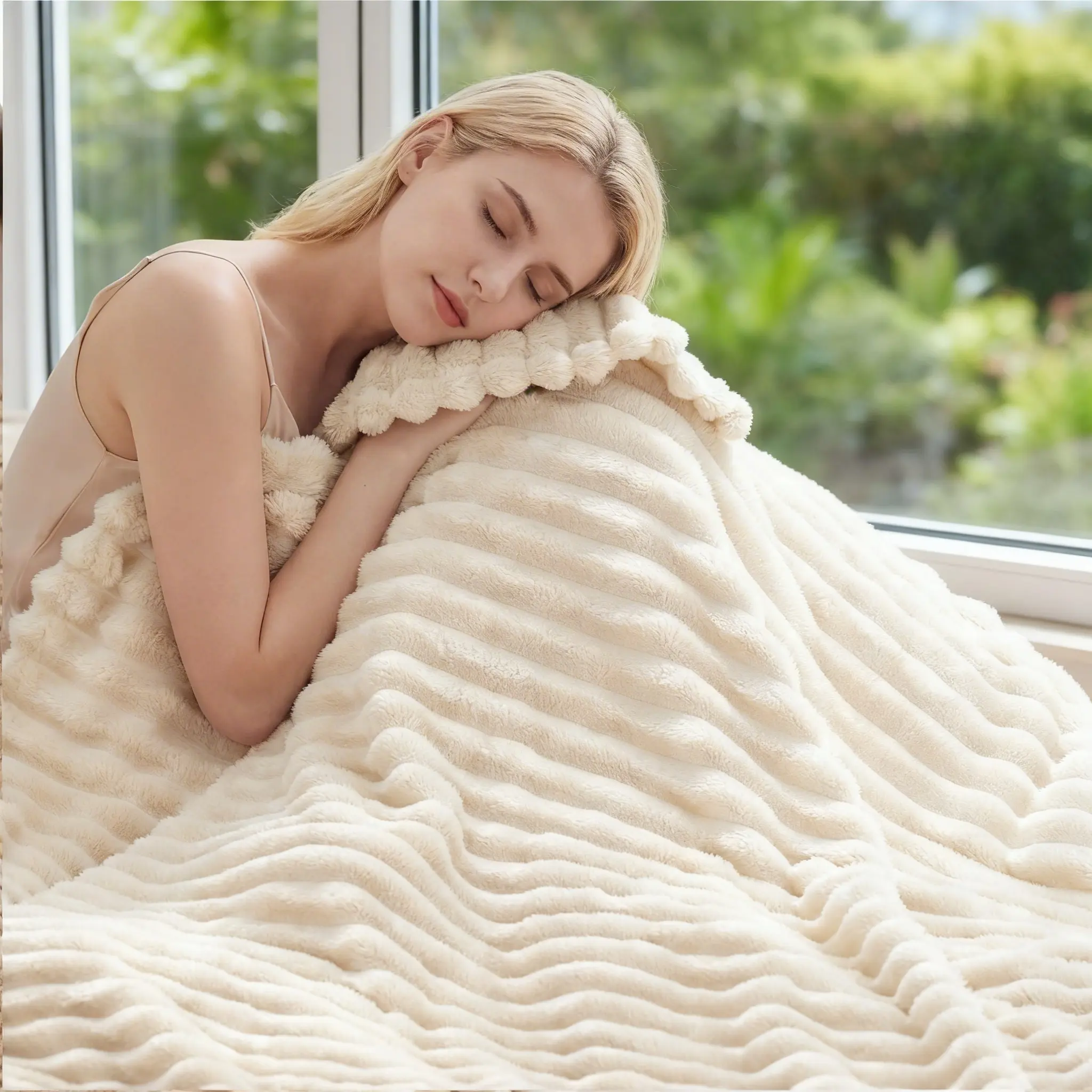 BePatio Lightweight Breathable Blanket for Hot Sleepers - Oversized Reversible Comfy Throw for Couch, Bedroom, Travel, Blankets