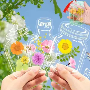 40/20 Pack Spring DIY Transparent Bookmarks and Tassels, Clear Page Clips for Handmade Stunning Dried Flower Bookmarks/Dried Flowers Wishing Bottle