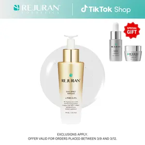 REJURAN Dual Effect Ampoule, DOT DUAL c-PDRN - Rejuvenating Face Serum for Radient Glass Skin, Wrinkle and Fine Line Treatment, Firming, and Deep Hydration, Korean Skincare (1.01 fl oz)