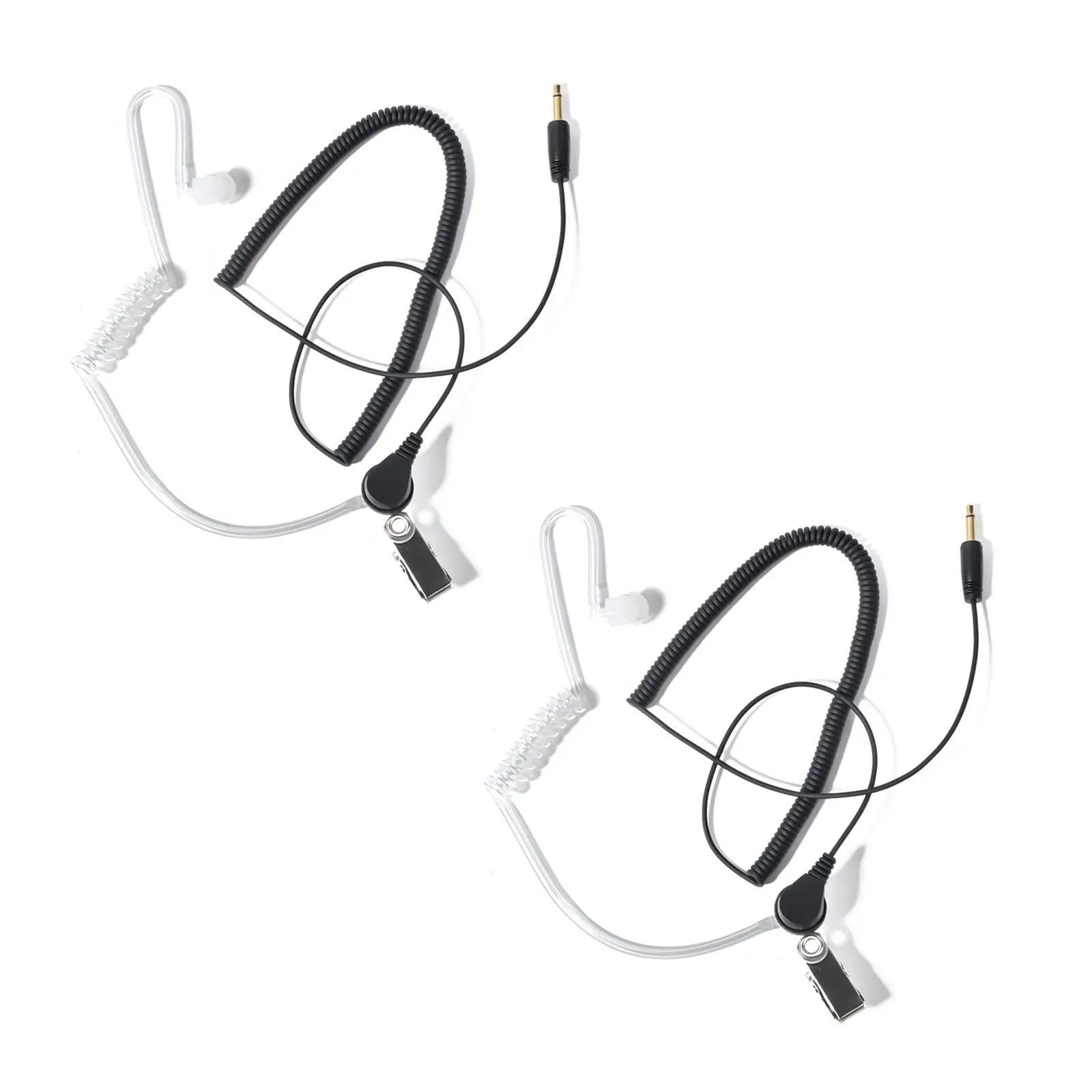 Receiver/Listen ONLY Surveillance 3.5mm Headset Earpiece with Clear Acoustic Coil Tube Earbud Compatible with Two-Way Radios, Transceivers and Radio Speaker Mics Jacks  for Security, Police and Law Enforcement Use(2 pcs) Headphone
