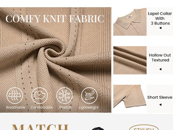 COOFANDY Mens Knit Polo Shirts Short Sleeve Collared Golf Shirt Hollow Out Textured T-Shirt Summer Fashion Tops COOFANDY Mens Knit Polo Shirts Short Sleeve Collared Golf Shirt Hollow Out Textured T-Shirt Summer Fashion Tops