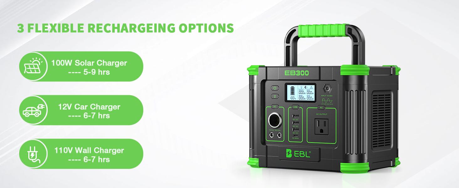 Outdoor Power Station: EBL 300W Solar Generator w/ 231Wh Battery | Your Blackout & Camping Power Backup