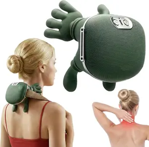 Neck Massager, Neck and Back Massager with Heat & 4D Kneading, Shiatsu Deep Tissue Wireless Massager for Shoulder Cervical Pain Relief, Portable Rechargeable for Home Office (Green)