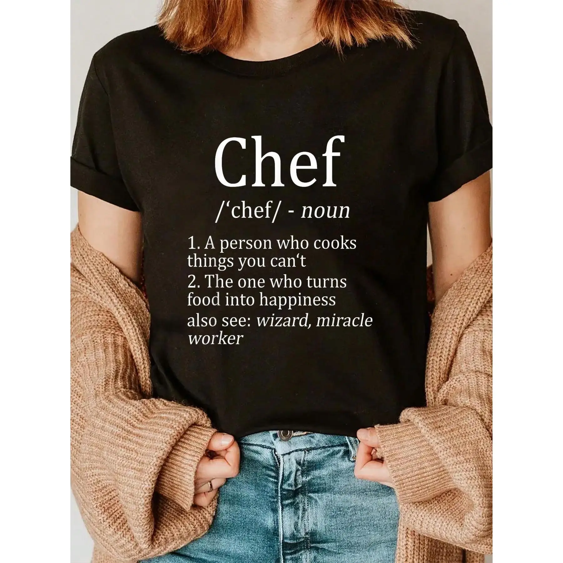 100% Cotton Funny Chef Definition Cooking Kitchen Gift: Mens & Womens T-Shirt