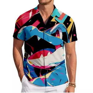 Graffiti Totodile PKM Hawaiian Shirt | Cool Summer Anime Vibes for Men & Fans