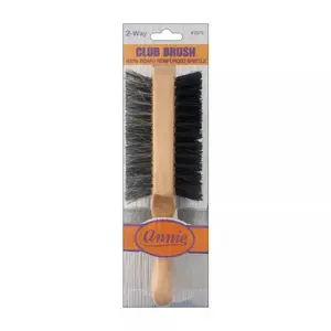 Annie 2072 Two Way Club Brush – Dual Sided Hair Brush for Smooth Styling, Durable Bristles, Professional Barber Hair Brush (1 Pack)