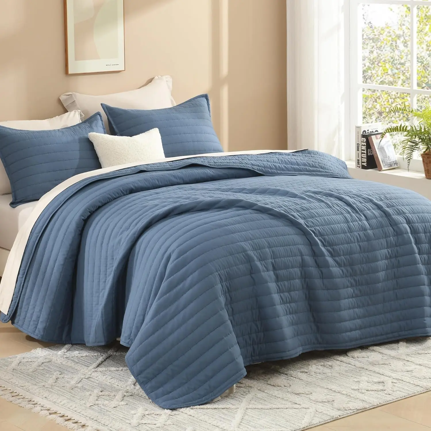 Litanika 3-Piece Quilt Bedding Set - Breathable, Soft Reversible Coverlet, Lightweight Bed Comforter Set, Available in All Sizes & Colors, Bedding Sets,back to school,back to school shopping,home decor