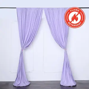2 Pack 5ftx10ft Lavender Lilac Scuba Polyester Backdrop Drape Curtains, Durable Flame Resistant Event Divider Panels Wrinkle Free With Rod Pockets