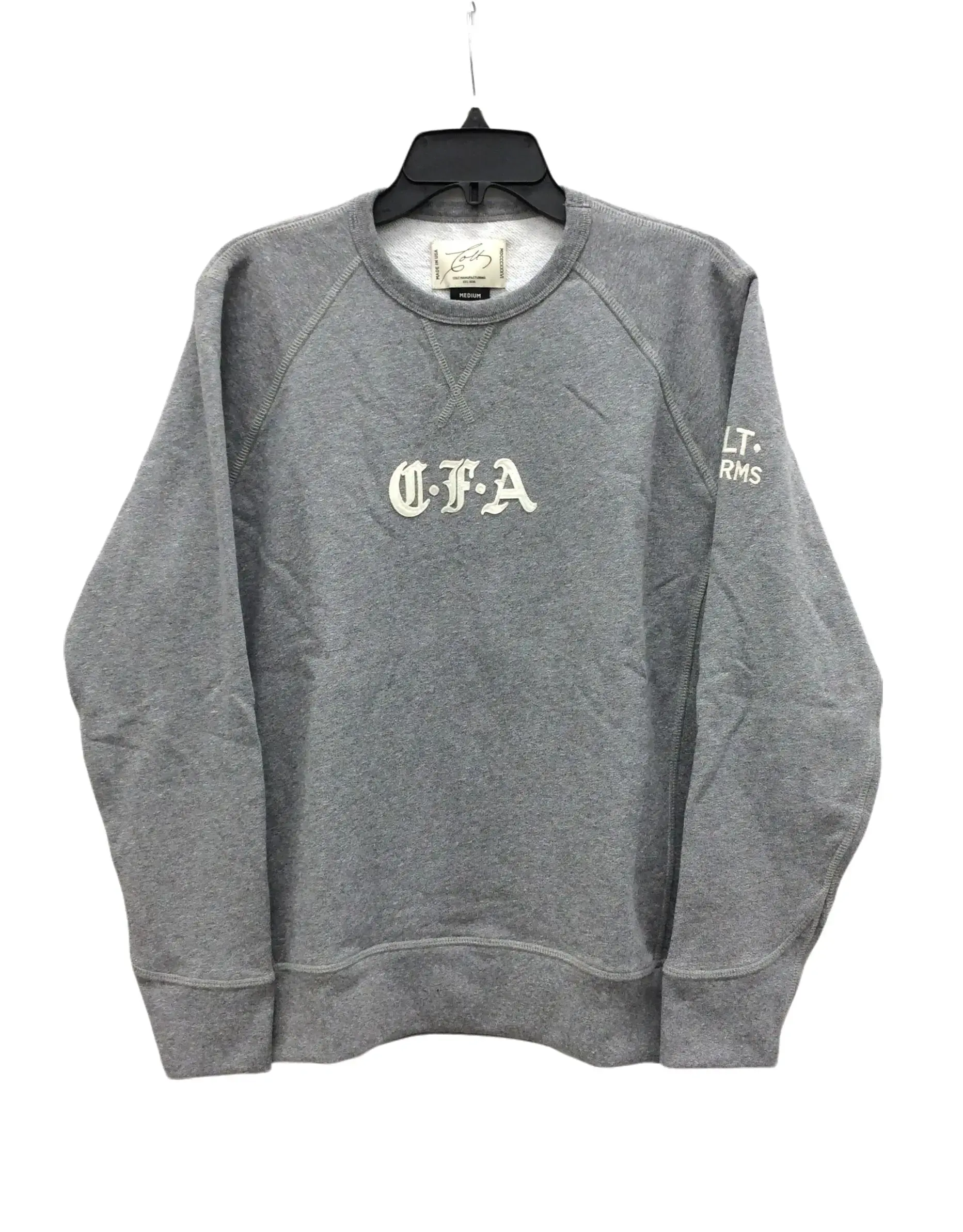 Colt Manufacturing Pullover Crewneck Unisex 100% Cotton Casual Long Sleeve Sweatshirt with Front & Side Logo Made in USA