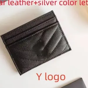 luxury leather card holder silver Y logo luxury leather card holder silver Y logo