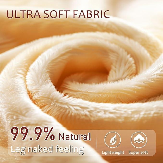 2Pcs One-Seam Fleece Lined Tights Sheer Black Fake Translucent Pantyhose Warm Thermal Skin-Like Tones Leggings High Waisted Control Top for Spring Outfits Holiday Party & Everyday Wear