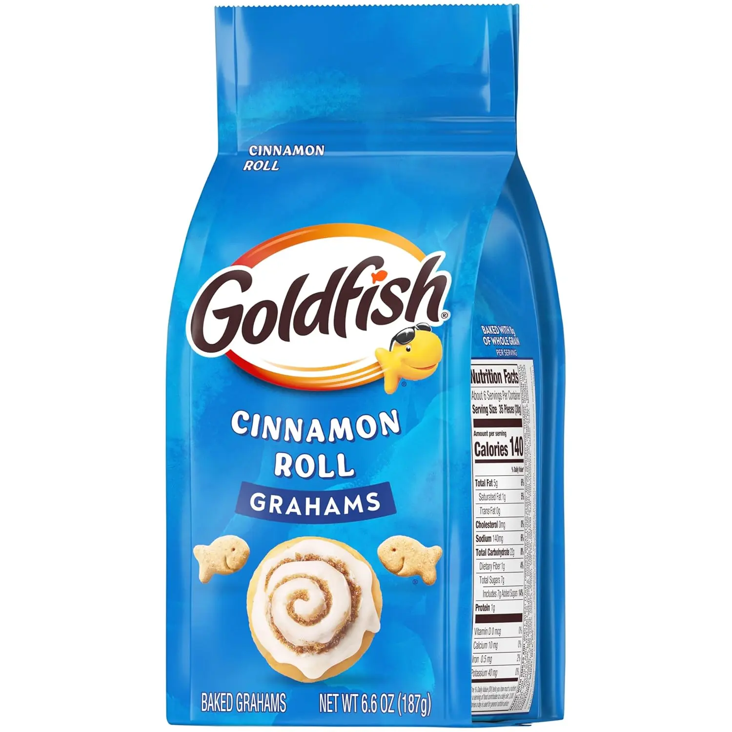 [MOTHER DAY]Goldfish Grahams Cinnamon Roll Baked Snack Crackers, 6.6 Oz Bag