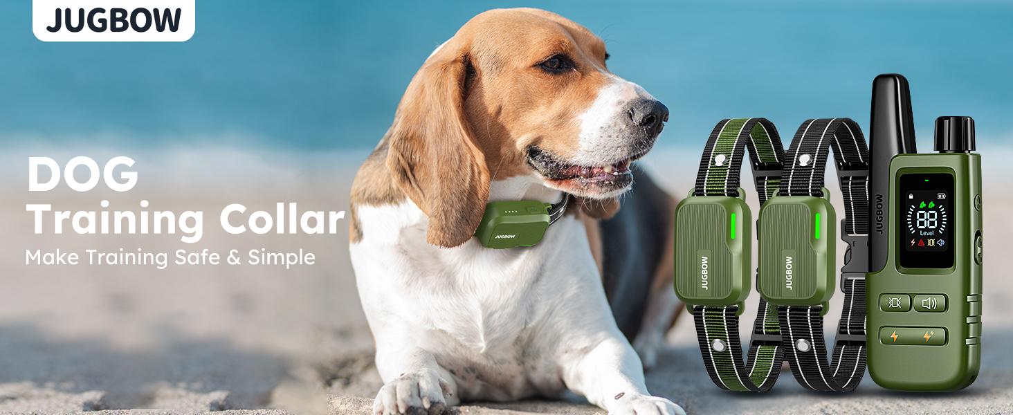 Jugbow Dog Collar 2 Dogs 4500FT Dog Training Collar with Remote, IPX7 Waterproof E Collar for Dogs Training Outdoor Rechargeable Collars for Dogs (10-120lbs)