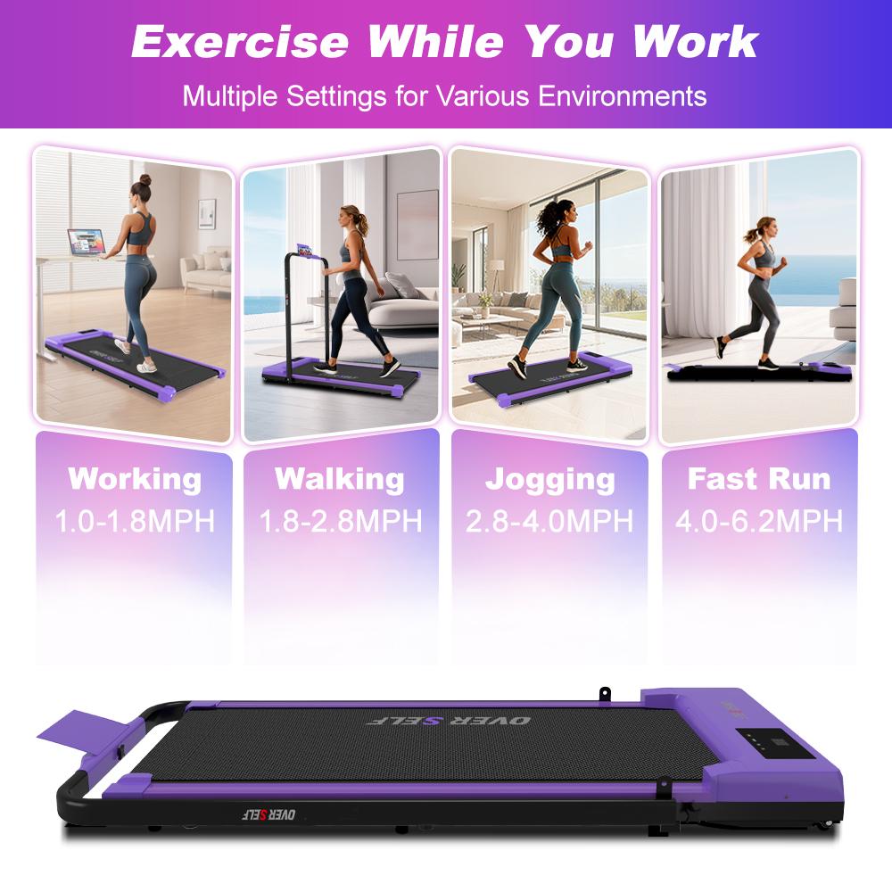 OVER SELF 2-in-1 Walking pad treadmill with Remote Control, Low Noise, Portable folding Design treadmill for Home gym,  Indoor Exercise Equipment, workout machine,caminadora Black Friday Deals
