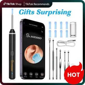 VITCOCO Ear Wax Removal Tool, Otoscope with 1920P HD Camera, with 7pcs Set of Metal Ear Spoons, with 6 LED Lights for iPhone iPad Android Smart Phone, Perfect Gift for Men and Women – Ideal Mother's Day Gift for Mom & Family