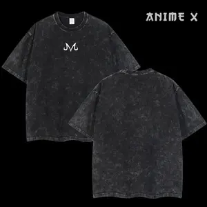 Retro Vintage Limited MAJIN VEGETA M Anime  Washed Tee Unisex Oversize Anime Manga Acid Washed Lightweight Cotton T-Shirt Gift For Anime Fan Clothing Menswear Soft Top Classic Oversized