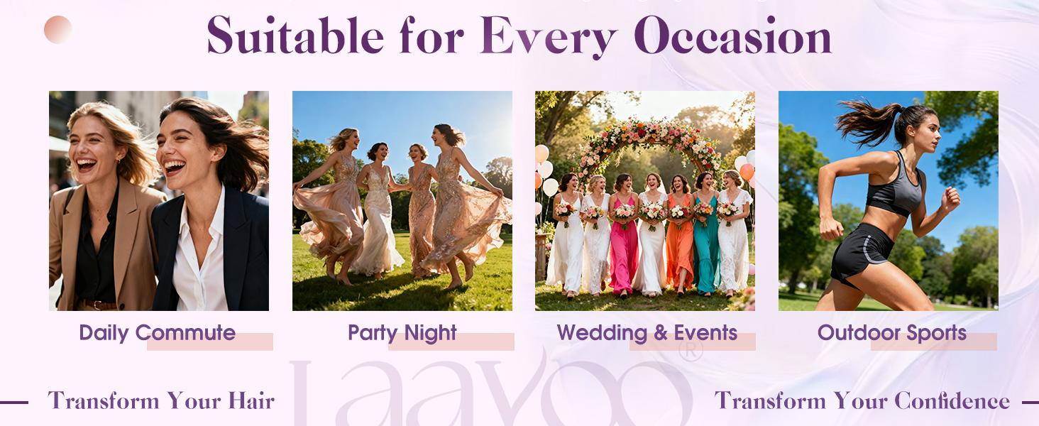 LaaVoo Hand Tied Genius Weft Hair Extensions Human Hair Virgin Human Hair Sew in Hair 50 Gram- 80 Gram SpringStatements