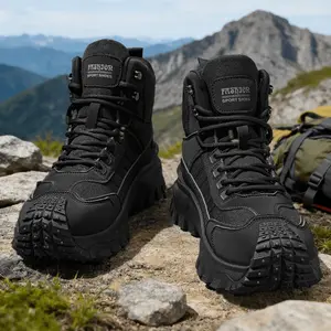 [Comfortable Hiking Boots] Lightweight Comfortable High-Top Hiking Boots |     Thick-Soled Large-Size Casual Walking Shoes for All-Season Outdoor Sports, Travel, and Camping
