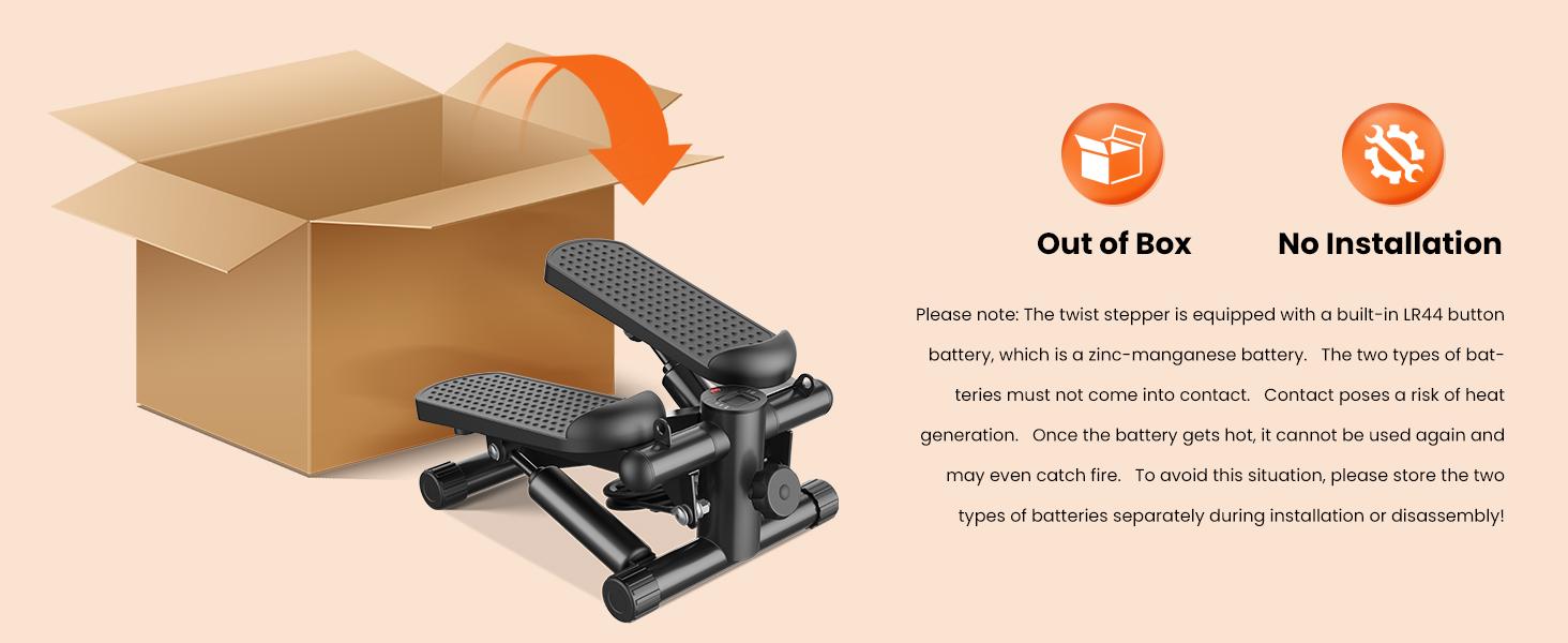 Steppers for Exercise at Home Workout Equipment, Mini Stepper Exercise Machine for Senior Citizens, Twist Stepper with Resistance Bands,