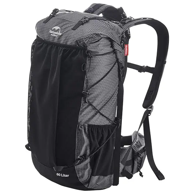 Naturehike 65L Internal Frame Durable Outdoor Hiking Backpack - Hiking Trekking Rucksack, Multi Compartment Ultralight Backpack for Adult Outdoor Camping Travel (Black)