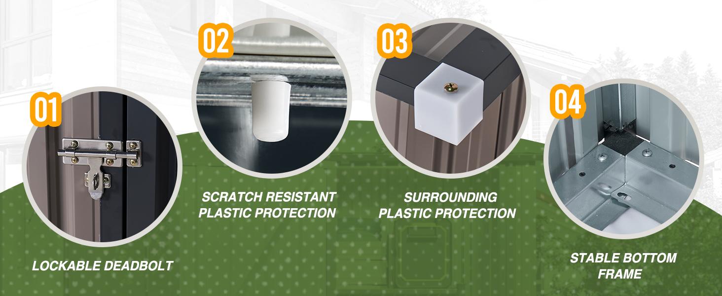 Aoxun 5x3FT Outdoor Storage Shed Metal Garden Tool Shed with Sloping Roof & Lockable Door Brown 5'x3' for Secure Storage Aoxun 5x3FT Outdoor Storage Shed Metal Garden Tool Shed with Sloping Roof & Lockable Door Brown 5'x3' for Secure Storage