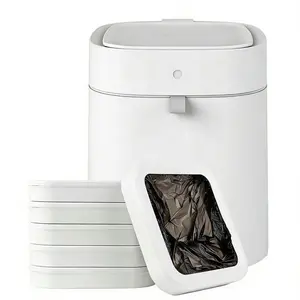 IntreLife Smart Trash Can Set – Automatic Bag Sealing & Replacement, Motion Sensor Lid, Hands-Free Odor-Blocking Garbage Bin for Kitchen, Bathroom, Bedroom & Living Room (6 Refill Rings – Up to 6 Months Supply)