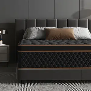 Hybrid Mattress 12/10/14 Inch, Medium-Firm for Back Pain Relief - Cooling Gel Memory Foam & 6-Zone Pocket Springs for Lumbar Support, Motion Isolation - CertiPUR-US Certified, Risk-Free Trial, Bed-in-a-Box (Twin, Full, Queen, King)