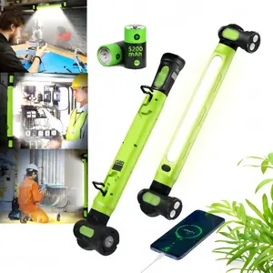 Magnetic Work Light with Hooks: 2026 Upgrade 3000 Lumens Rechargeable Work Light with 3 Color Lights, Under Hood Work Home Light for Car Repair, Garage, Workshop,Emergency (Green) led