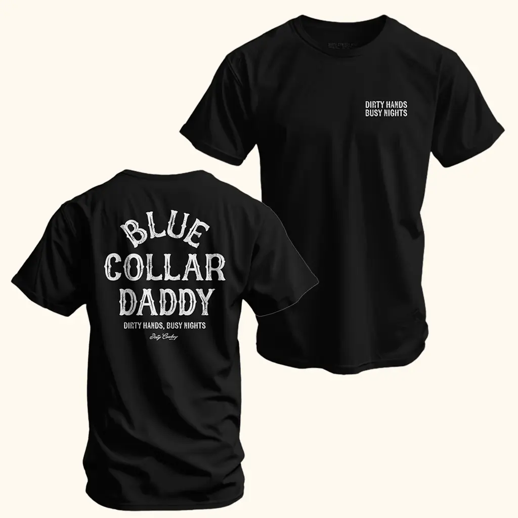 Tee4daddy - Blue Collar Daddy Men's T-Shirt, dad shirt, father day gift, shirt for men, gift for dad, girl dad shirt, menswear outdoorfun